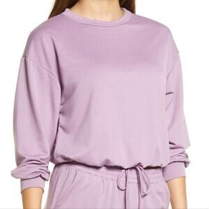 All in Favor French Terry Drawstring Pullover Purple XS